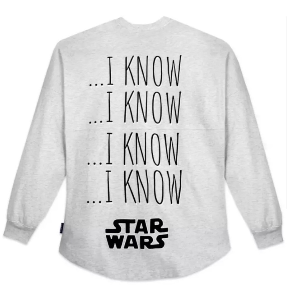 Disney Spirit Jersey Star Wars I LOVE YOU (I Know) Falcon heart long sleeve NWT - Picture 5 of 8